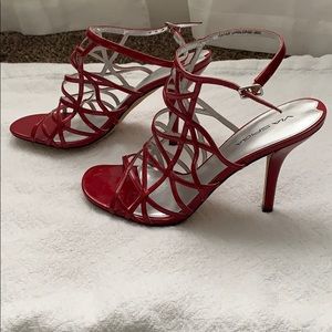 Ruby Red Strappy Heels
